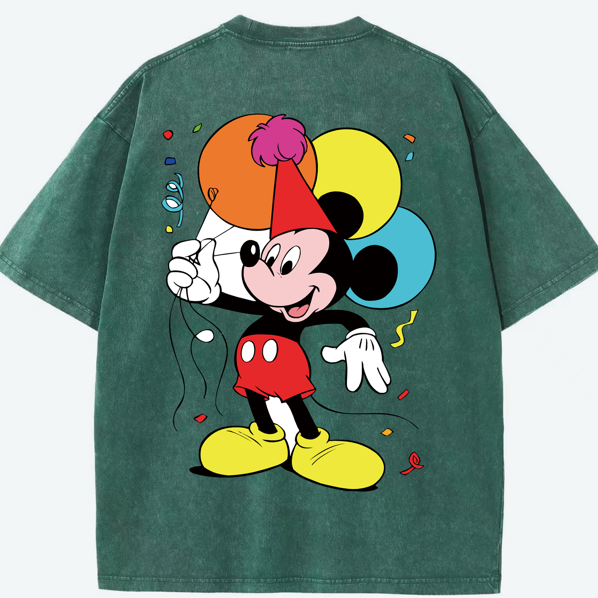 （画像用） ミッキーマウス Mickey Mouse 綿100% ヴィンテージ風 半袖Tシャツ（背面プリント）